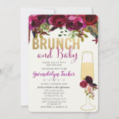 Brunch und Bubbly Baby Shower Einladung (Vorderseite)