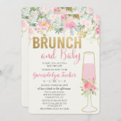 Brunch und Bubbly Baby Shower Einladung (Vorne/Hinten)