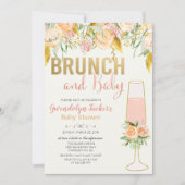 Brunch und Bubbly Baby Shower Einladung (Vorderseite)