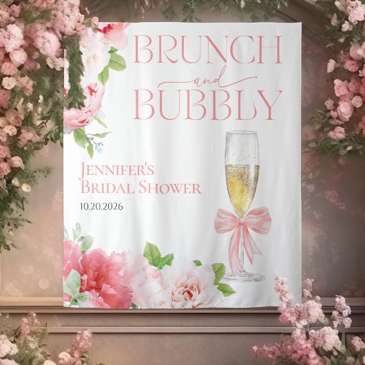Brunch und Bubbly | Backdrops des Brautparty Bow Wandteppich