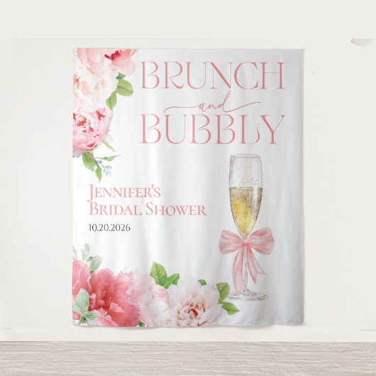 Brunch und Bubbly | Backdrops des Brautparty Bow Wandteppich (Vorderseite)