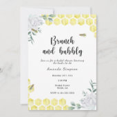 Brunch und Bubbly - Bienenthema-Brautparty Einladung (Vorderseite)