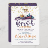 Brunch und Bubbly Birthday Party Einladung (Vorne/Hinten)