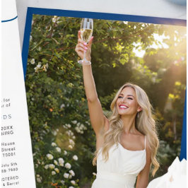 Brunch und Bubbly Blue Brautparty laden ein Einladung