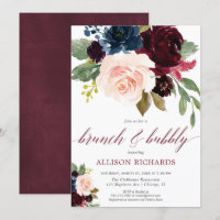 Brunch und Bubbly bordey blauen Blumenbraut