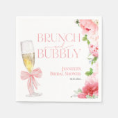 Brunch und Bubbly | Bow Wild Garden Brautparty Serviette (Vorderseite)
