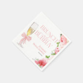 Brunch und Bubbly | Bow Wild Garden Brautparty Serviette (Ecke)
