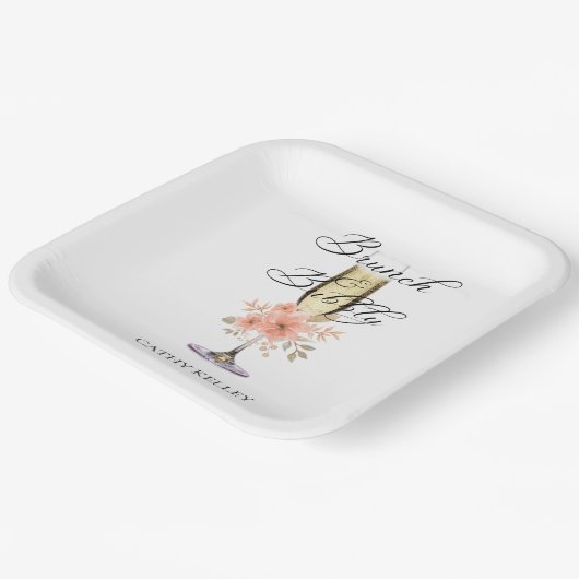 Brunch und Bubbly Brautparty 9" Pappteller (Gewinkelt)