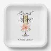 Brunch und Bubbly Brautparty 9" Pappteller (Vorderseite)