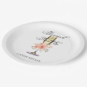 Brunch und Bubbly Brautparty 9" Runde Pappteller (Schrägansicht)