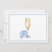 Brunch und Bubbly Brautparty Blue Champagne Pop Einladung (Rückseite)