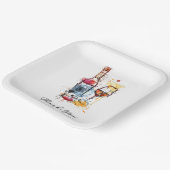 Brunch und Bubbly Brautparty Champagne 9"Square Pappteller (Gewinkelt)