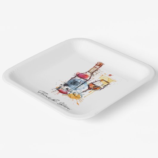 Brunch und Bubbly Brautparty Champagne 9"Square Pappteller (Gewinkelt)