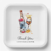 Brunch und Bubbly Brautparty Champagne 9"Square Pappteller (Vorderseite)