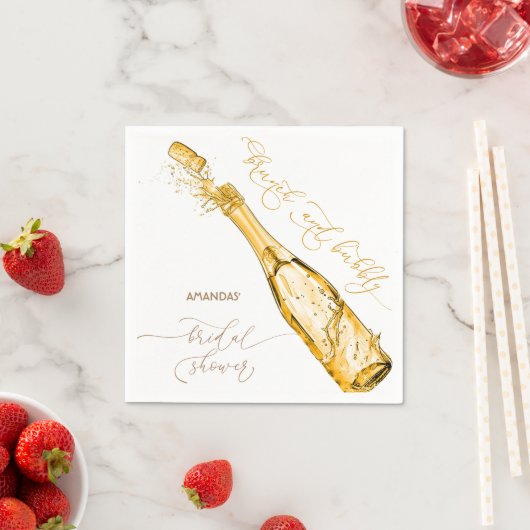 Brunch und Bubbly Brautparty Champagne Serviette (Beispiel)