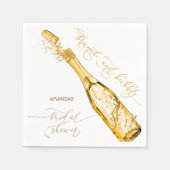 Brunch und Bubbly Brautparty Champagne Serviette (Vorderseite)
