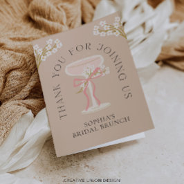 Brunch und Bubbly Brautparty Danke Karte