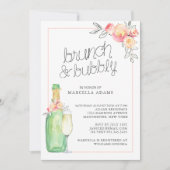 Brunch und Bubbly Brautparty Einladung (Vorderseite)