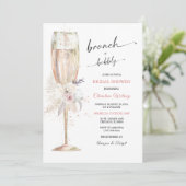 Brunch und Bubbly Brautparty Einladung (Stehend Vorderseite)