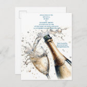 Brunch und Bubbly Brautparty Einladungspostkarte (Vorne/Hinten)
