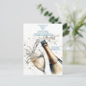 Brunch und Bubbly Brautparty Einladungspostkarte (Stehend Vorderseite)