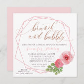 BRUNCH UND BUBBLY BRAUTPARTY INVITE EINLADUNG (Vorne/Hinten)