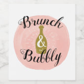 Brunch und Bubbly Brautparty Labrador Weinetikett (Einzelnes Label)