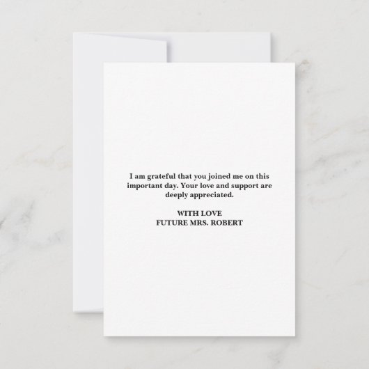 Brunch und Bubbly-Brautparty mit eigener Marke Dankeskarte (Rückseite)