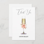 Brunch und Bubbly-Brautparty mit eigener Marke Dankeskarte (Vorne/Hinten)