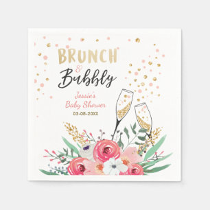 Brunch und Bubbly Brautparty Paper Napkins Pink Serviette