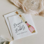 Brunch und Bubbly Brautparty Paper Napkins Serviette<br><div class="desc">Brunch und Bubbly Personalisiert Paper Napkins sind die perfekte Ergänzung zu Ihrem Champagner-Brautparty. Ein Leben voller Liebe und Glück! Entworfen mit einem schönen Aquarell Rosa und Gold Champagner Flasche. Passende Artikel in unserem Shop Cava Party Design.</div>