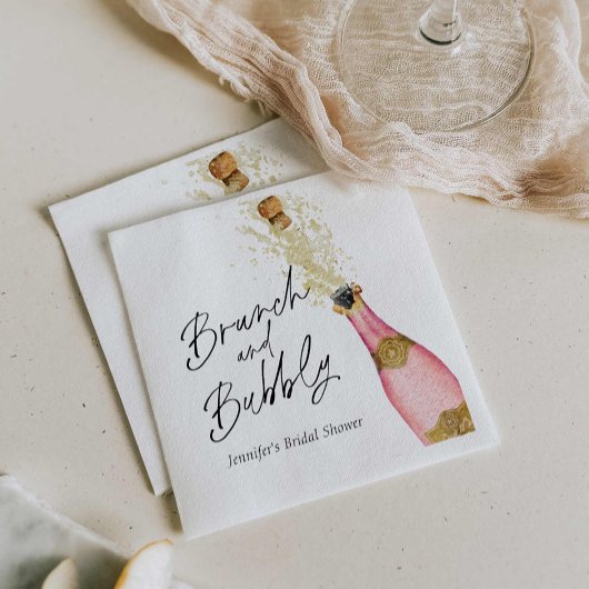Brunch und Bubbly Brautparty Paper Napkins Serviette