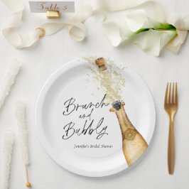 Brunch und Bubbly Brautparty Paper Teller