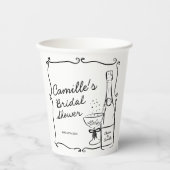 Brunch und Bubbly Brautparty Pappbecher (Vorderseite)