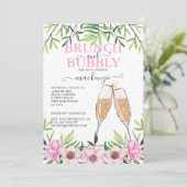 Brunch und Bubbly Brautparty Personalisiert Einladung (Stehend Vorderseite)