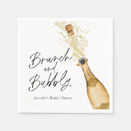 Brunch und Bubbly Brautparty Personalisiert Serviette