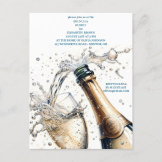 Brunch und Bubbly Brautparty Postkarte