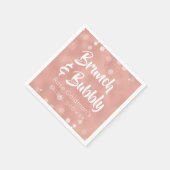 Brunch und Bubbly Brautparty Rosa Rose Gold Serviette (Ecke)