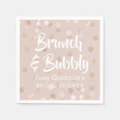 Brunch und Bubbly Brautparty Rose Gold Confetti Serviette (Vorderseite)