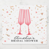 Brunch und Bubbly Brautparty Schaumweinetikett (Einzelnes Label)