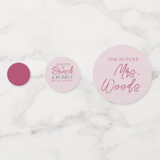 Brunch und Bubbly Brautparty Table Confetti Konfetti (Rückseiten)