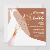 Brunch und Bubbly Brautparty Terracotta Einladung (Vorderseite)