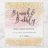 Brunch und Bubbly Brautparty Weinetikett (Einzelnes Label)