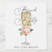 Brunch und Bubbly Brautparty Weinetikett Set (Einzelnes Label)
