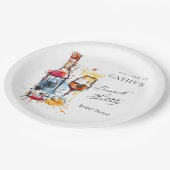 Brunch und Bubbly Brautparty Willkommen 9" Runde Pappteller (Schrägansicht)