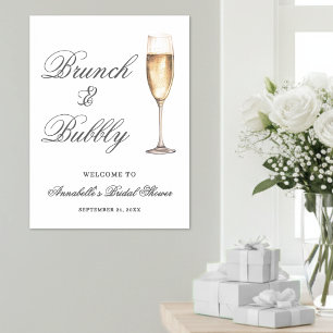 Brunch und Bubbly Brautparty-Willkommensschild Poster