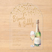Brunch und Bubbly Bridal Akrylus Einladung (Vorderseite)