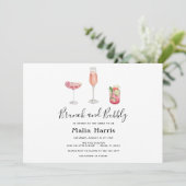 Brunch und Bubbly Bridal Dusche Einladung (Stehend Vorderseite)