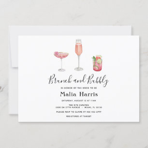 Brunch und Bubbly Bridal Dusche Einladung