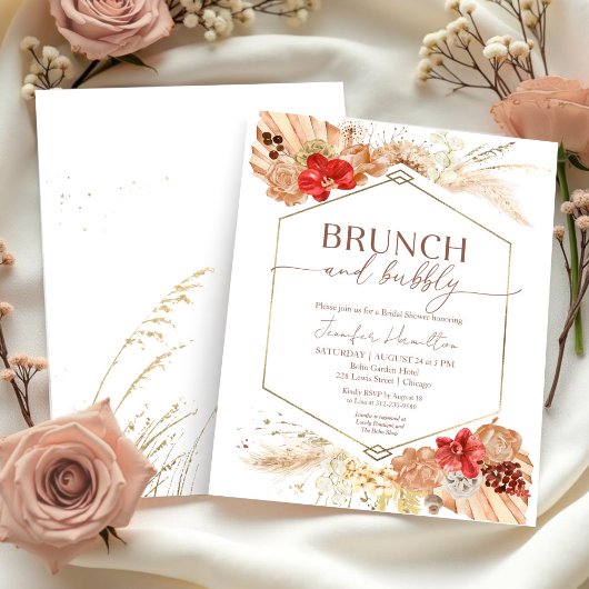 Brunch und Bubbly Bridal Dusche Einladung